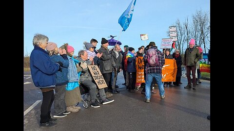 Nigel Day Oxford CND on Fairford Glocs. US drones demo & grand tour of US military bases in Britain