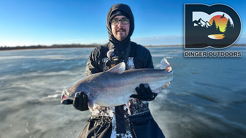 Catching My First Blue Catfish Through The ICE