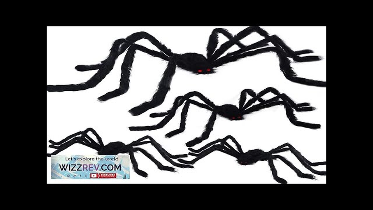 yosager 4Pcs Realistic Giant Spiders Outdoor Halloween Decorations Huge Hairy Scary Review