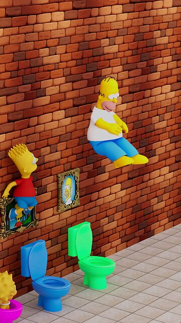 Homer’s Ultimate Fart Fail! Flushed Forever?! 🚽😂