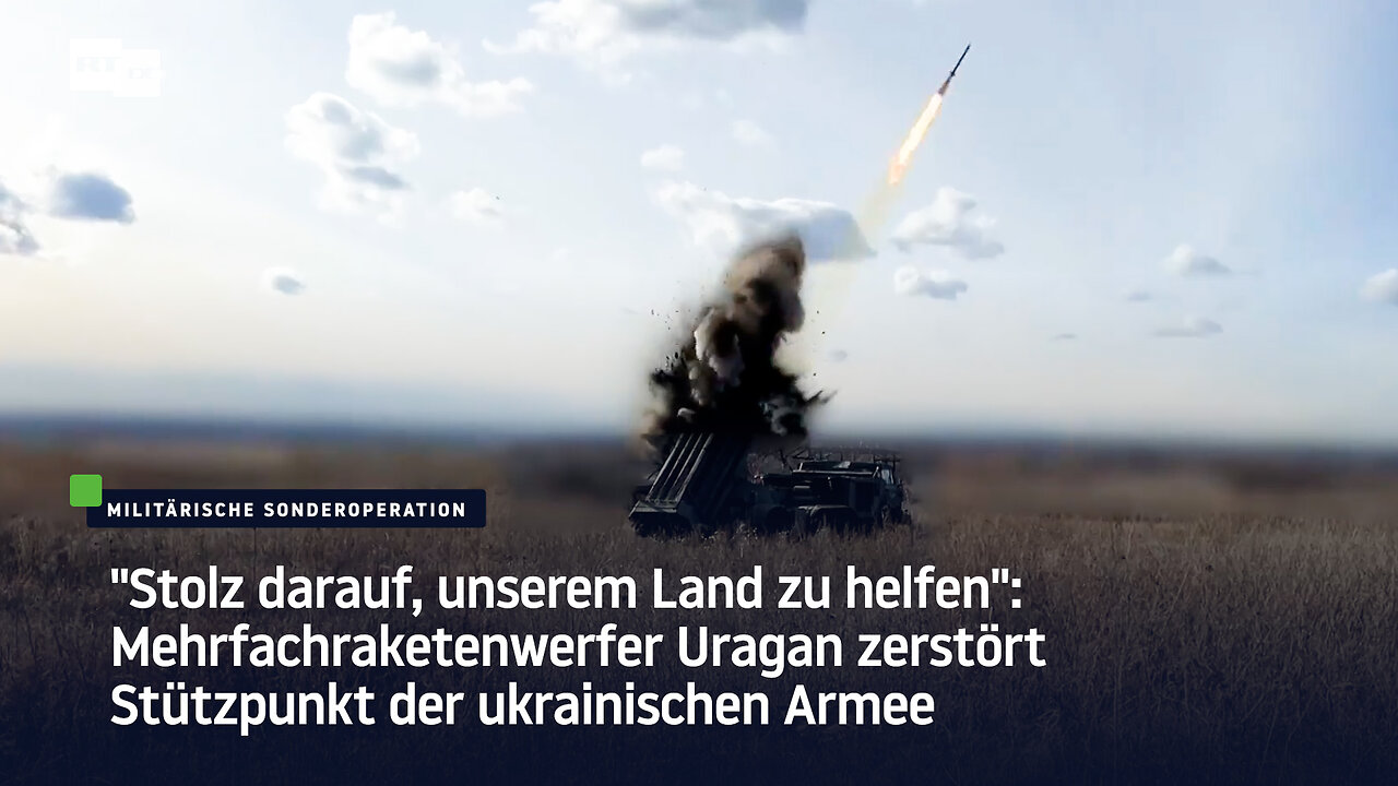 Mehrfachraketenwerfer Uragan zerstört Stützpunkt der ukrainischen Armee