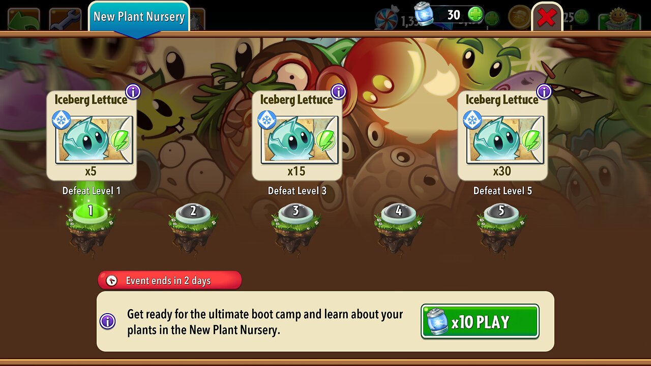 Plants vs Zombies 2 - Plant Nursery - Iceberg Lettuce - January 2025