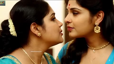 Desi Lesbian AI Bhabhi Kissing Romance - AIArtGlamours