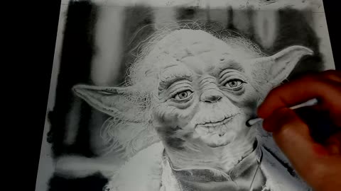 Pencil Drawing - Star Wars YODA