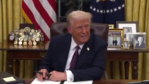 Trump just signed the TikTok executive order while taking questions from the press