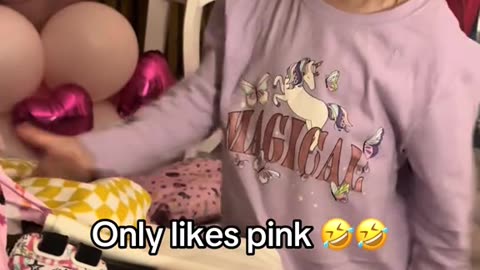 Only likes pink 😂