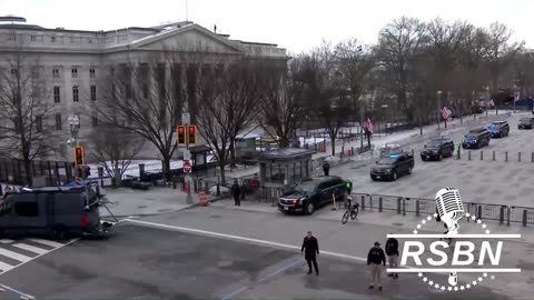 President-Elect Donald J. Trump and President Biden depart for the Capitol for the Inauguration