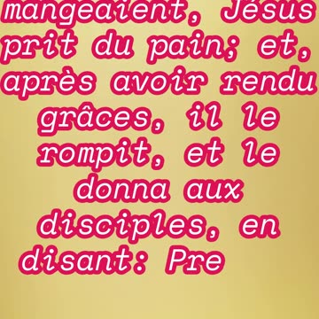 "L'Institution de la Sainte Cène" Matthieu 26:26#shorts #youtubeshorts #jesus #ytshorts #shortvideo