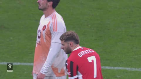 milan 3 vs 1 roma highlights semifinal coppa italia 2024-25