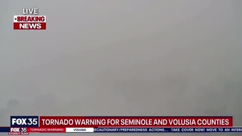 Tower cam captures debris flying as tornado approaches the FOX 35 Orlando