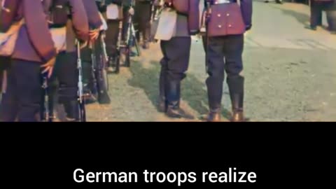 German troops realize they're being filmed 1914 candid moment #Colourized footage🇩🇪📽️ 🎥