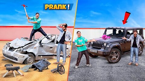 Breaking My Friend’s Car and Gifting Him THAR 4x4 दोस्त की गाड़ी तोड़ी तो हुआ बवाल🤣