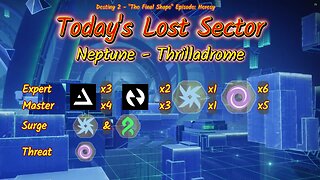 Destiny 2: 2-8-25 Thrilladrome is the Lost Sector. Arc/Strand Surge