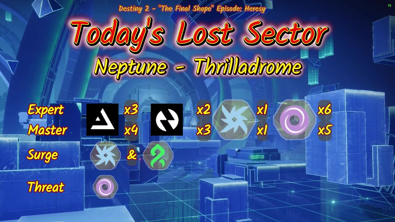 Destiny 2: 2-8-25 Thrilladrome is the Lost Sector. Arc/Strand Surge