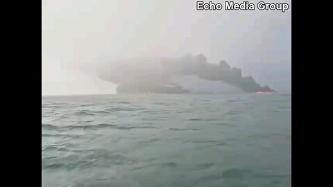 Cargo ship and oil tanker on fire after colliding off East Yorkshire, England (See Description Box)