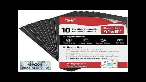 Mr. Pen- Adhesive Magnetic Sheets 4" x 6" 10 Pack with Adhesive Review