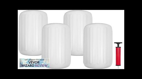 4 NEW RIBBED BOAT FENDERS 10" x 28" WHITE CENTER HOLE BUMPERS Review