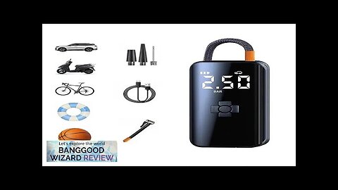 80W Smart Wireless Inflation Bicycle Air Pump 150PSI Electric Wireless 3600mAh Battery Review