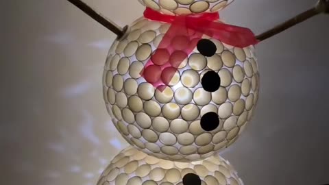 Snowman ☃️ Making With Plastic Cup For Home decor #viral