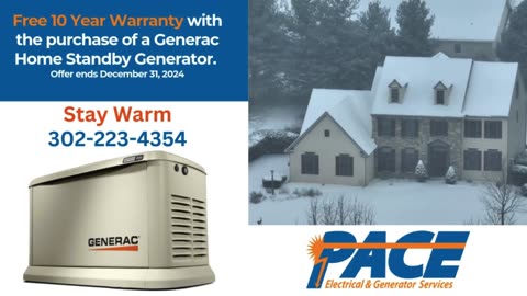 Free 10 year warranty with the purchase of a generac home standby generator