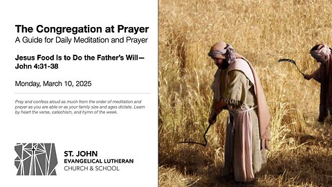 Jesus Food Is to Do the Father’s Will—John 4:31-38