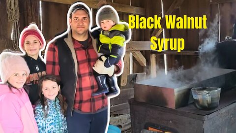 Making Black Walnut Syrup From Scratch On My Homemade Oil Tank Evaporator!