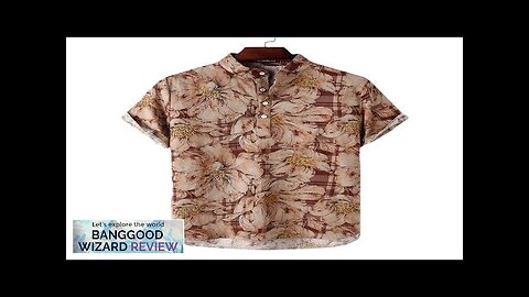 INCERUN Men Shirts Retro Floral Print Short Sleeve Shirts Summer Daily Casual Review