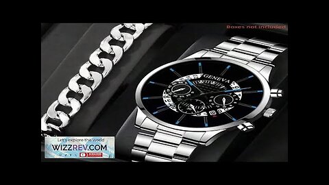 2pcs Luxury Men Business Watch Stainless Steel Calendar Big Dial Watches Review