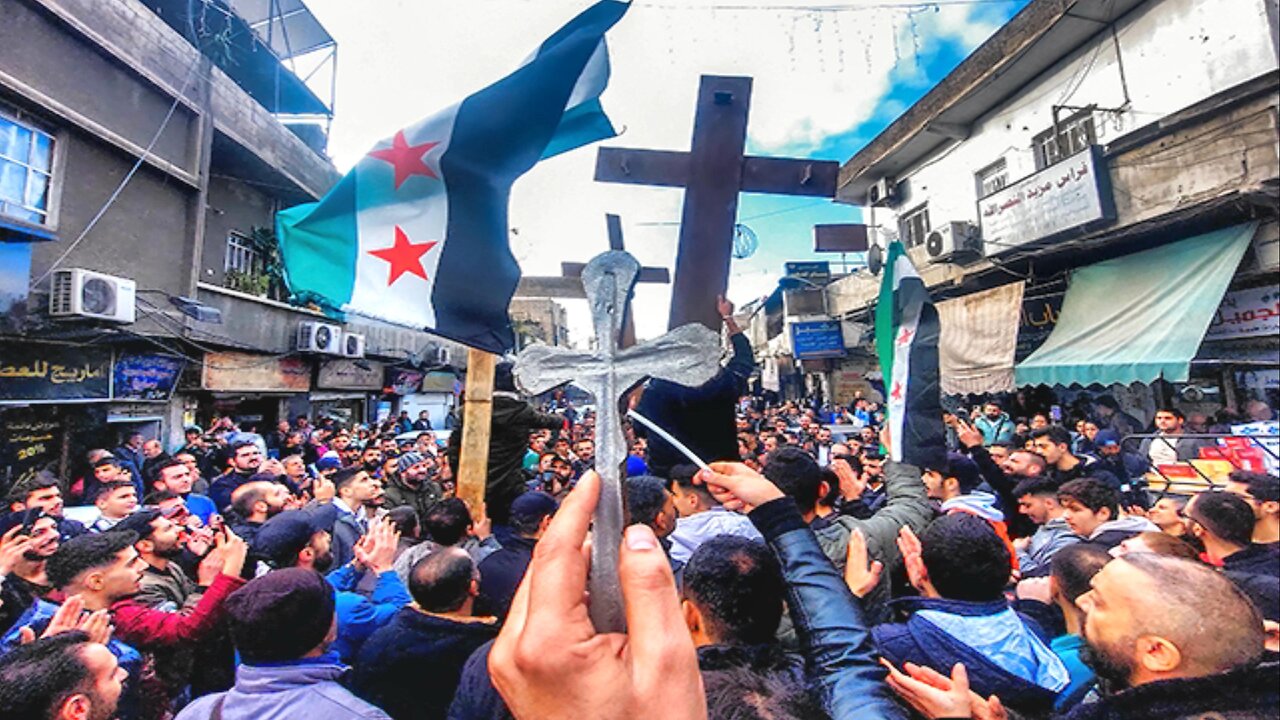 Christians in Syria Chant “Lift up The Cross on High!” And “Christians Are Not Afraid of Death!”