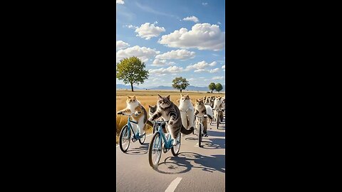 Cat bicycle racing