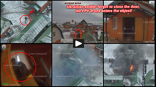 Kursk region/Sudzha: Russian wired FPV drone burns Ukrainian UAV crew