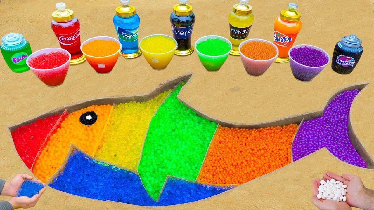 Satisfying Video | How To Make Orbeez Rainbow Baby Shark with Experiment : Mentos vs Coca Cola