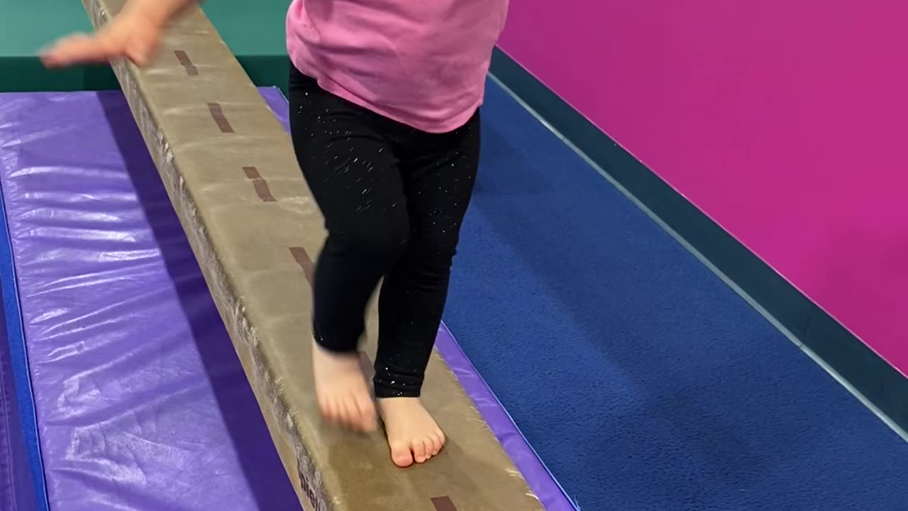 Balance Beam Dismount Needs Practice