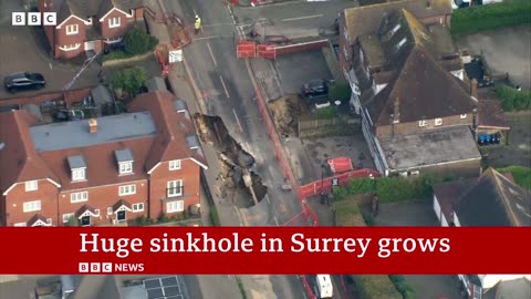 Huge sinkhole in Surrey swallows up more of street