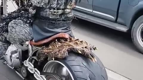 A Beast Riding a Harley"- Beast on a Harley - Harley Davidson rider - Powerful motorcycle beast