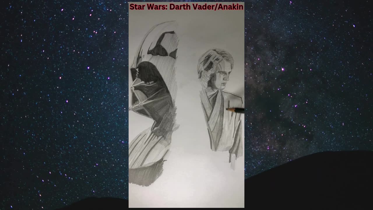 Star Wars/Darth Vader/Anakin Skywalker timelapse drawing