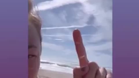 RFK Jr's Former Running Mate Nicole Shanahan records video of CHEMTRAILS in SKY above her