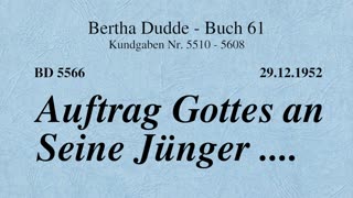 BD 5566 - AUFTRAG GOTTES AN SEINE JÜNGER ....