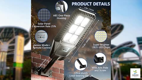 TENKOO LED Solar Street Light Outdoor 2 Pack 25000LM 300W