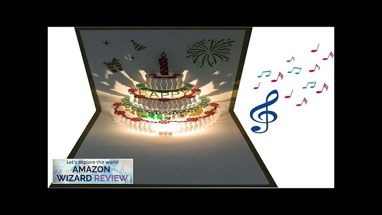 Akeydeco 3D Pop Up Birthday CardsWarming LED Light Birthday Cake Music ...