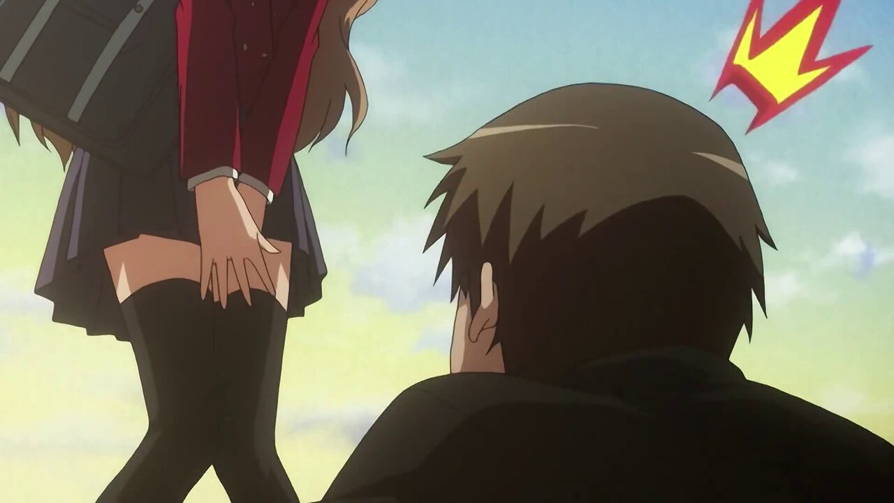 Toradora - the student looks up Taiga's skirt