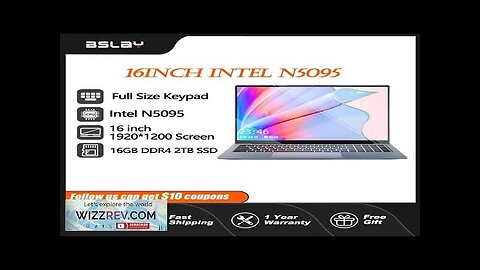 Gaming Notebook 16inch Intel N5095 16GB RAM 2TB SSD HD Camera DDR4 Review