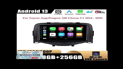 7"Android13 For Toyota Aygo Peugeot 108 2016 2017 2018 2019 2020 Autoradio Review