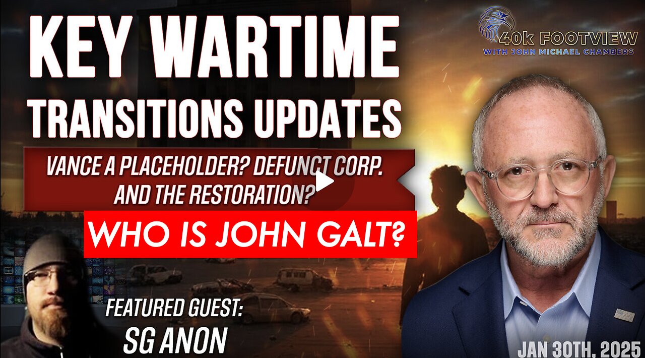 JMC W/ Key Wartime Transitions Updates - SG Anon. OPINION ON ECONOMY, TRUMP, & MORE CLIF HIGH