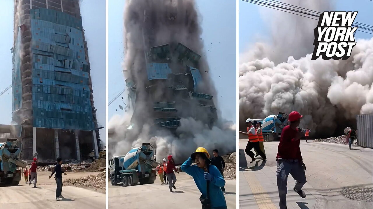 Skyscraper collapses in powerful 7.7 magnitude earthquake in Thailand