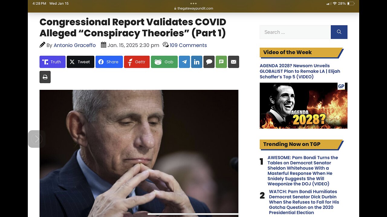 Congressional Report Validates COVID Alleged “Conspiracy Theories” (Part 1)