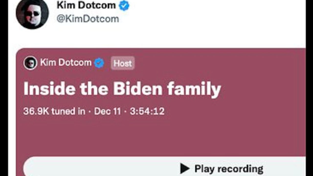 Report on the Biden Laptop: Twitter Space w/ Kim Dotcom