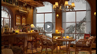 Winter Day at 4K Cozy Coffee Shop Ambience Smooth Jazz Music