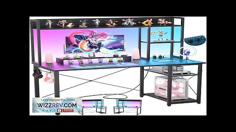 Cyclysio Gaming Desk with Hutch 47'' Computer Desk with LED Lights Review