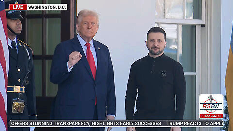 WATCH: President Donald Trump Greets Ukrainian President Zelenskyy outside of the White House